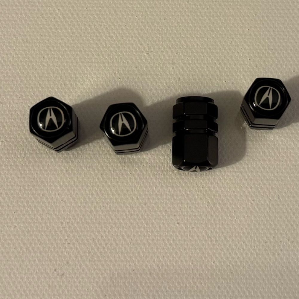 Acura Valve Stem Caps in Black Set of 4 NWT